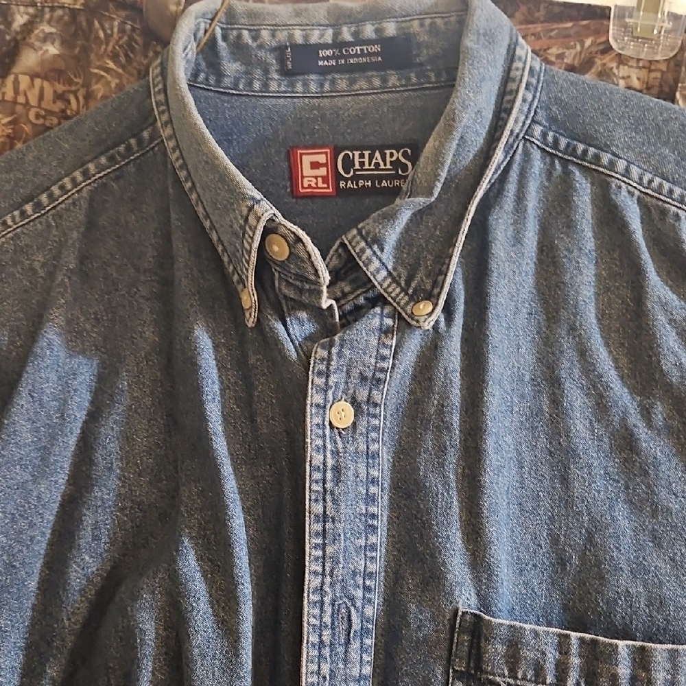 Chaps Blue Denim Dress Shirt
